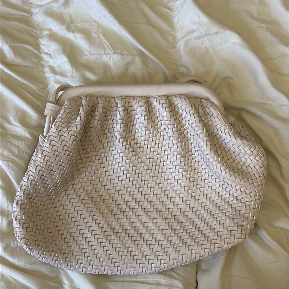 Woven Cream Clutch Bag by Anthropologie
